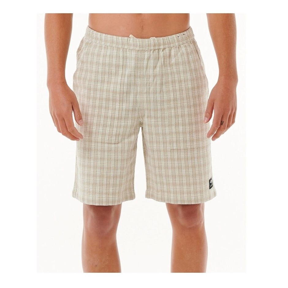 RIP CURL Men's Classic Surf 20" Check Walk Shorts, Size L, Bone. RRP: $79.9