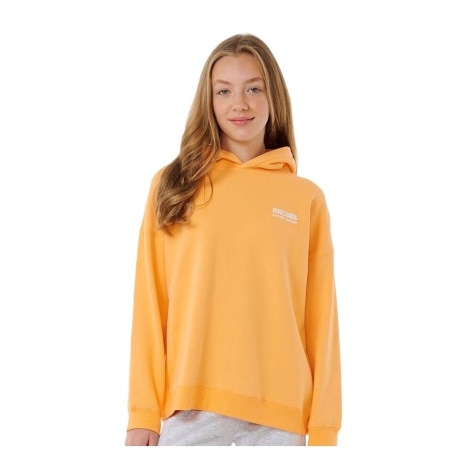 RIP CURL Girl's Surf Puff Heritage Hoodie, Size 10, Orange. RRP: $79.99.  B