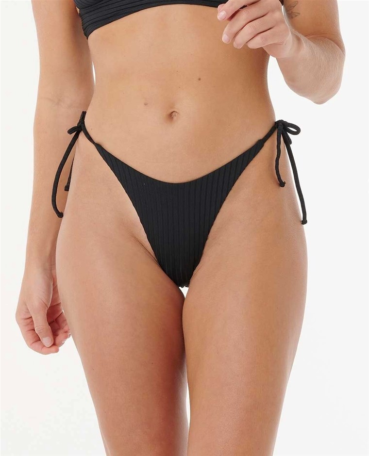 RIP CURL Women's Premium Surf Bare Coverage Bikini Bottom, Size L, Black. R