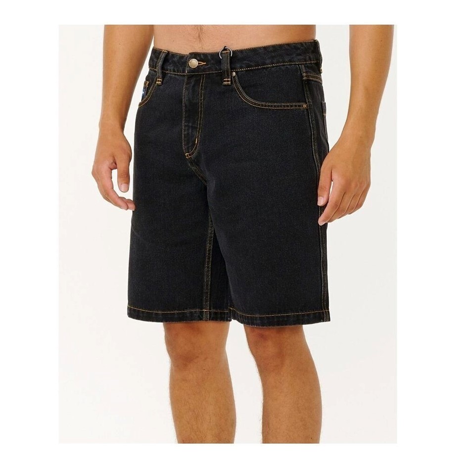 RIP CURL Men's Archive Denim Walk Shorts, Size 36, Washed Black. RRP: $89.9