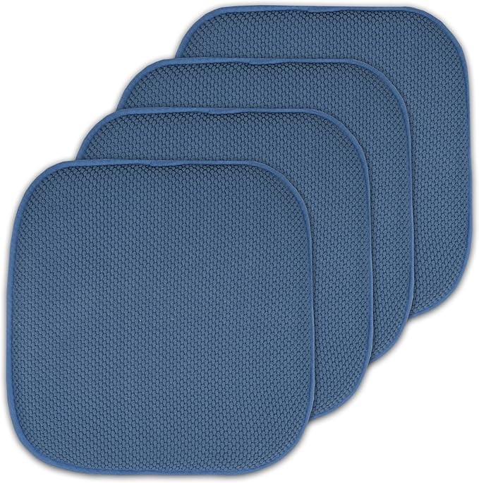 4 Pack Memory Foam Honeycomb Nonslip Back 16" x16" Chair/Seat Cushion Pad,