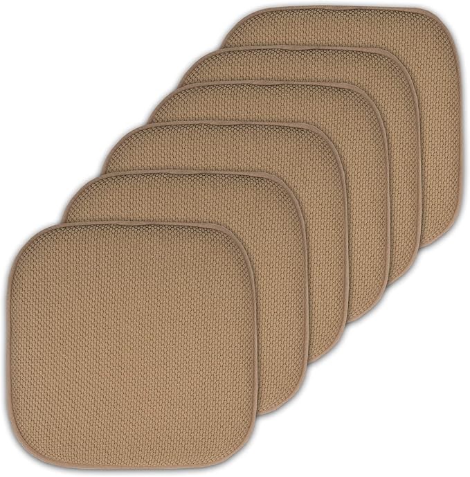 Sweet Home Collection Cushion Memory Foam Chair Pads Honeycomb Nonslip Back