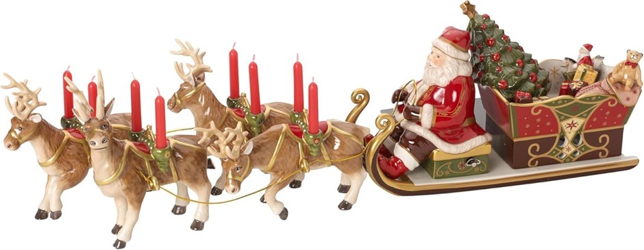 VILLEROY & BOCH Christmas Toys Santa's Sleigh-Ride Music Box, 22 x 70 x 16