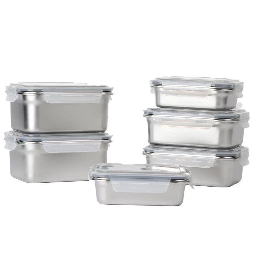 NEOFLAM 12-Piece Stainless Steel Storage Container Set.