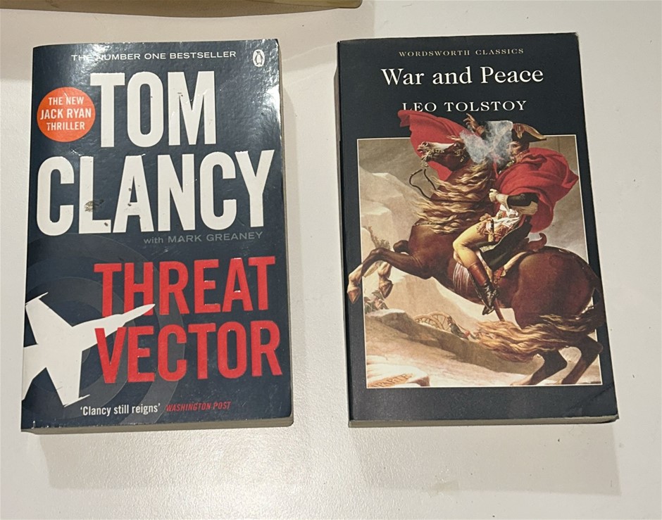 2x Books (Threat Vector by Tom Clancy with Mark Greaney & War & Peace)