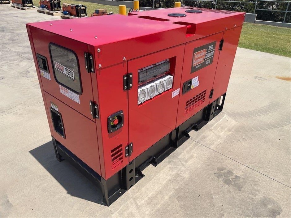 Silenced 25kVA Single Phase Generator (Unused)