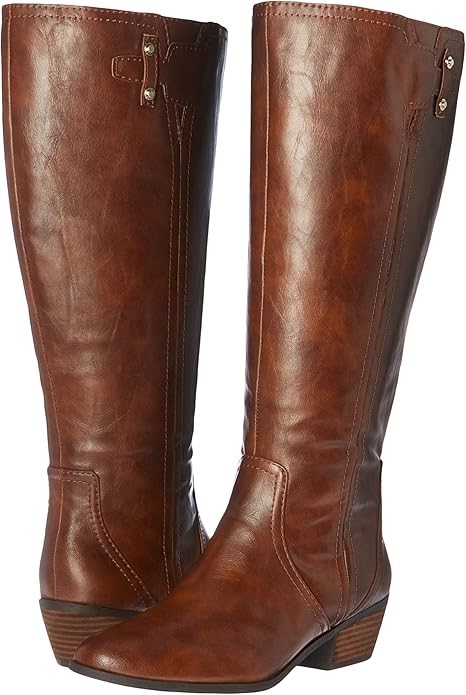 Dr. Scholl's Shoes womens Brilliance Wide Calf Riding Boot, Whiskey, 6.5