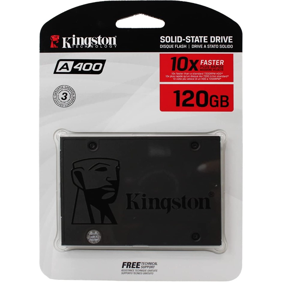 KINGSTON 120GB SATA SSD, 2.5", 7mm, 500R/320W MB/s, SA400S37/120G. NB: Not