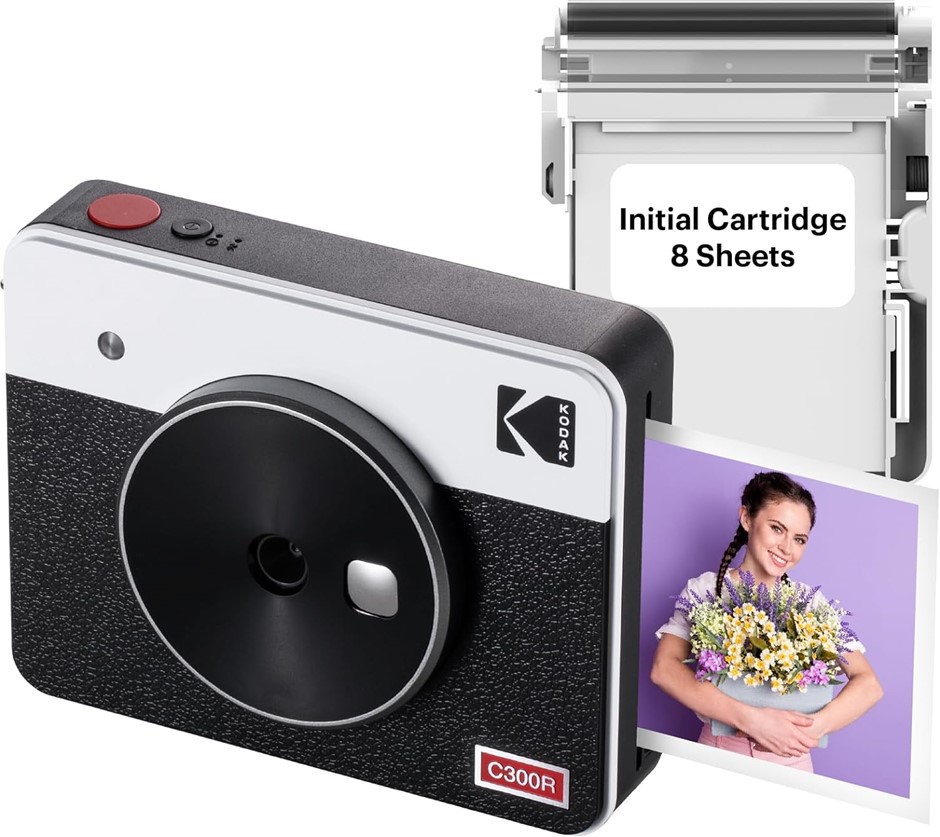 KODAK Mini Shot 3 Retro 2-in-1 Portable 3x3” Wireless Instant Camera & Phot