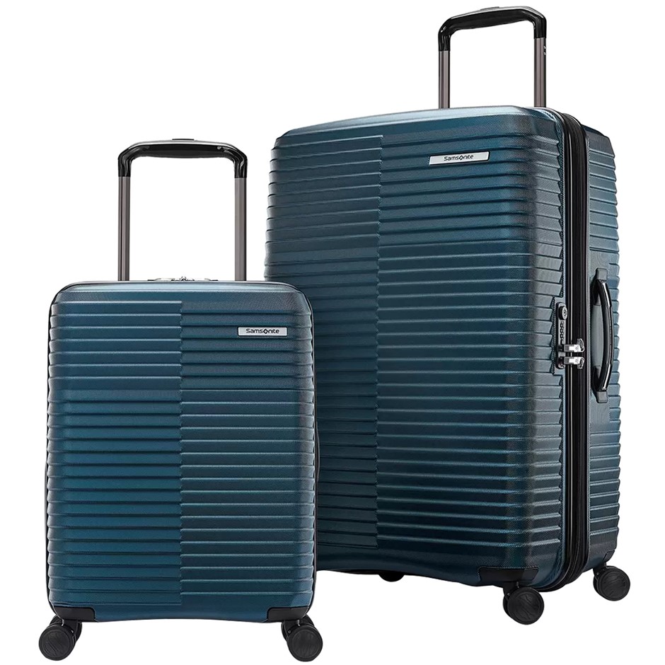 SAMSONITE Stackit Hardside Luggage Set, 2 Piece, Teal, Checked: 73.7 x 49.9