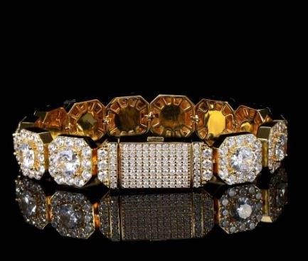 18k Yellow Gold Filled Bracelet stamped(18K)-17.5cm