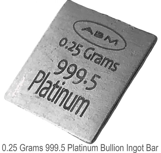 0.5g 999.5 Fine Platinum Certified Bullion Ingot Bar ABM Certifiers