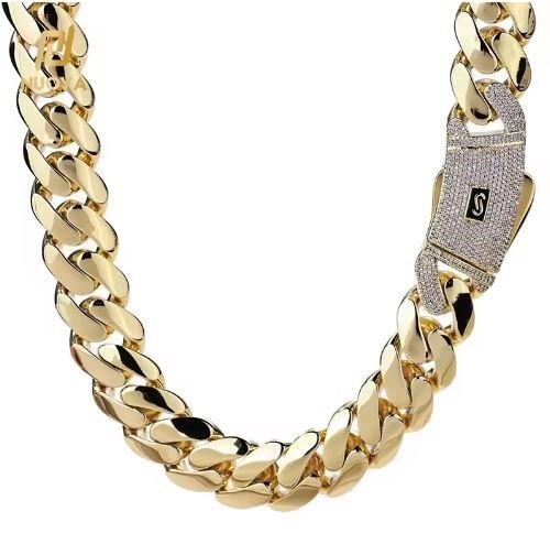 18KGP/Italy Triple Yellow Gold Plated Chain -55cm-14mm