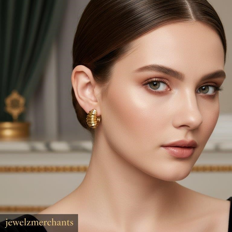 22K/Italy Gold Filled Earring -(stamped 22K/Italy)-Warranty Quality