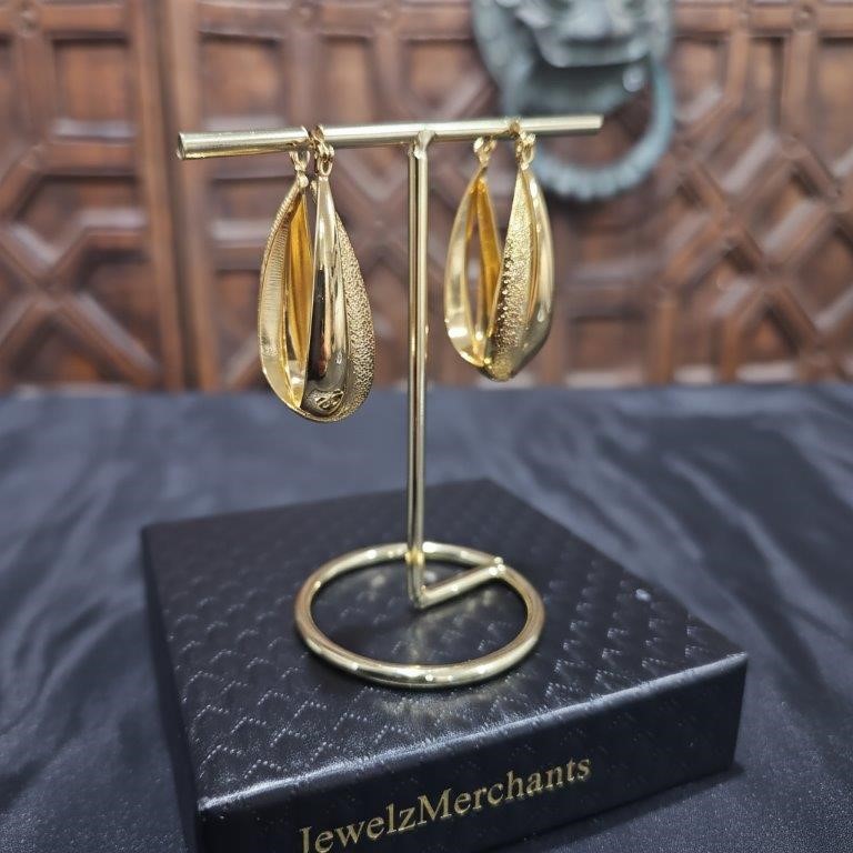 22K/Italy Gold Filled Earring -(stamped 22K/Italy)-Warranty Quality