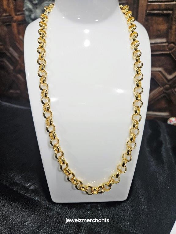 18KGF/Italy Stamped Yellow Gold Filled Rolo Chain -50CM-8MM