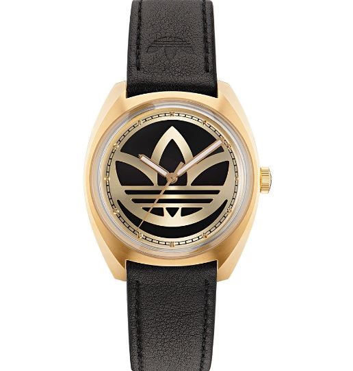 ADIDAS Originals Edition One Gold-Tone Watch, Black Strap, AOFH22512. RRP: