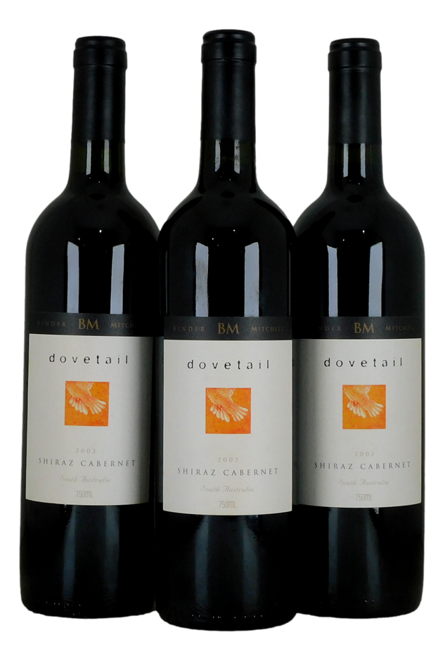 Binder Mitchell Dovetail Shiraz Cabernet 2002 (3x 750mL), SA, Cork.