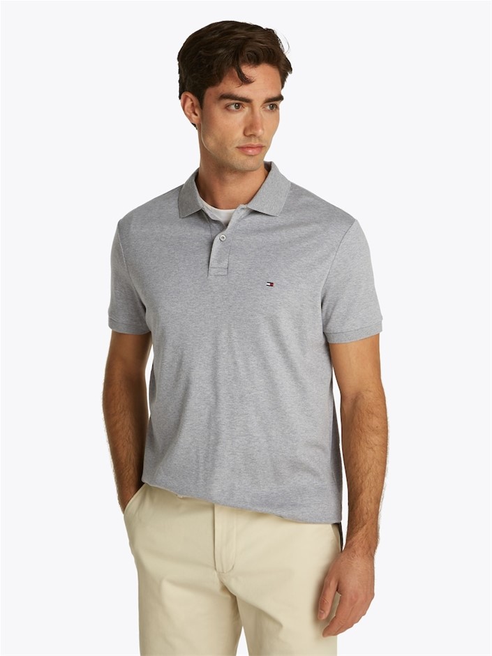 TOMMY HILFIGER Men's Richard Polo, Size L, 100% Cotton, Light Grey (P61), 4