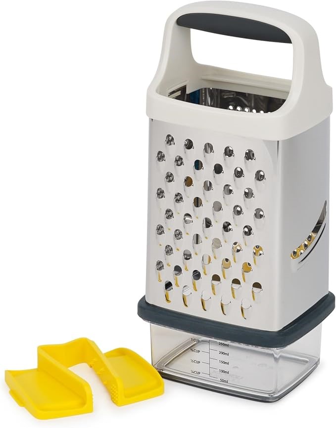JOSEPH JOSEPH Multi-Grip Box Grater with Precision Food Grip, Stainless Ste