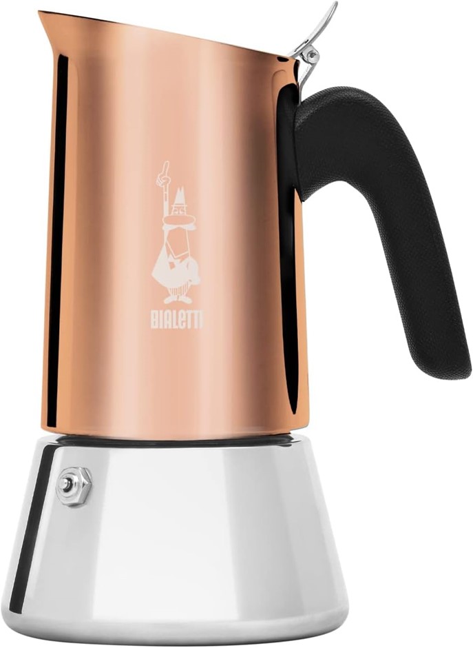 BIALETTI Venus 6 Cup Espresso Coffee Maker, Copper. NB: Damaged Box.