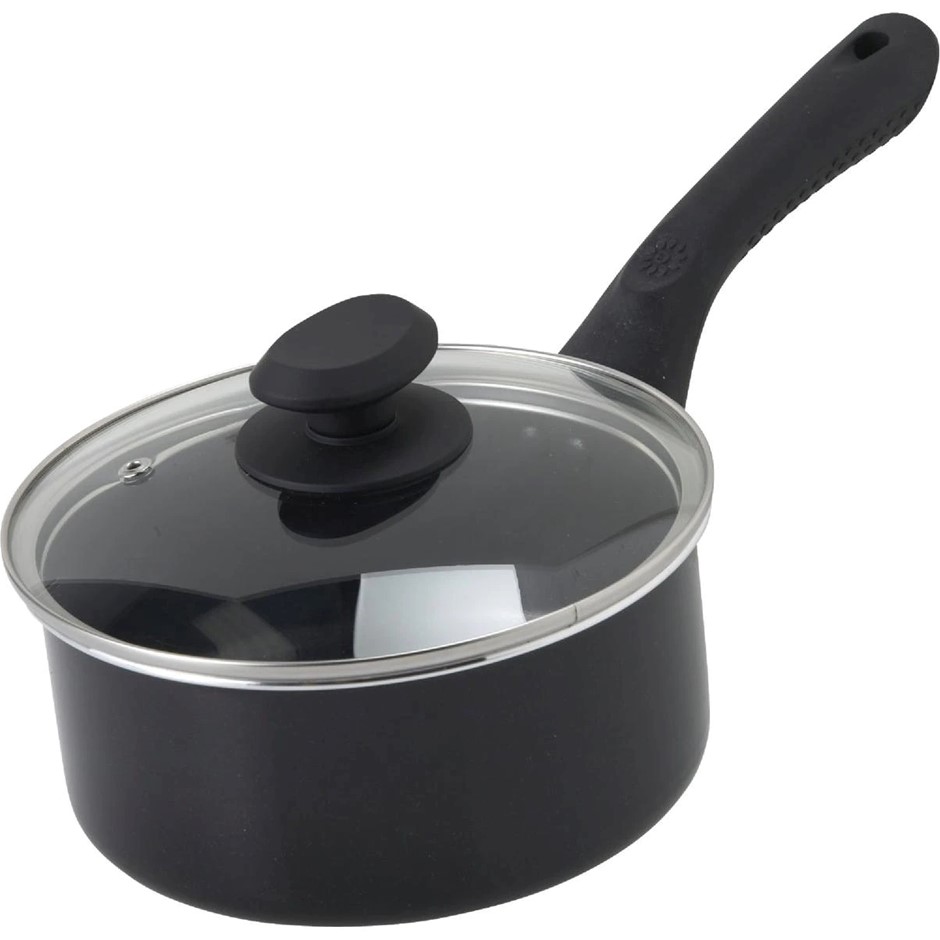 ECOLUTION Black Artistry Saucepan With Lid Eabk2818, Black. NB: Dusty from