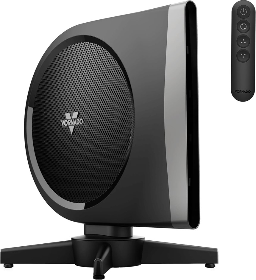 VORNADO Strata Compact Oscillating Tower Fan with Remote Control.