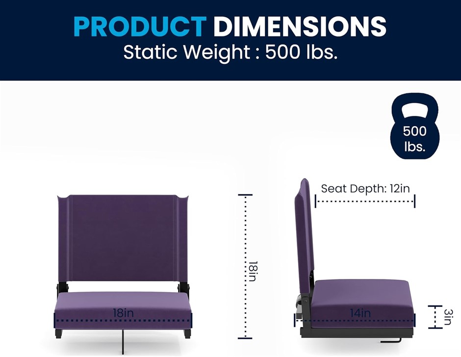 Flash Furniture Grandstand Portable Stadium Seat for Bleachers or Benches,