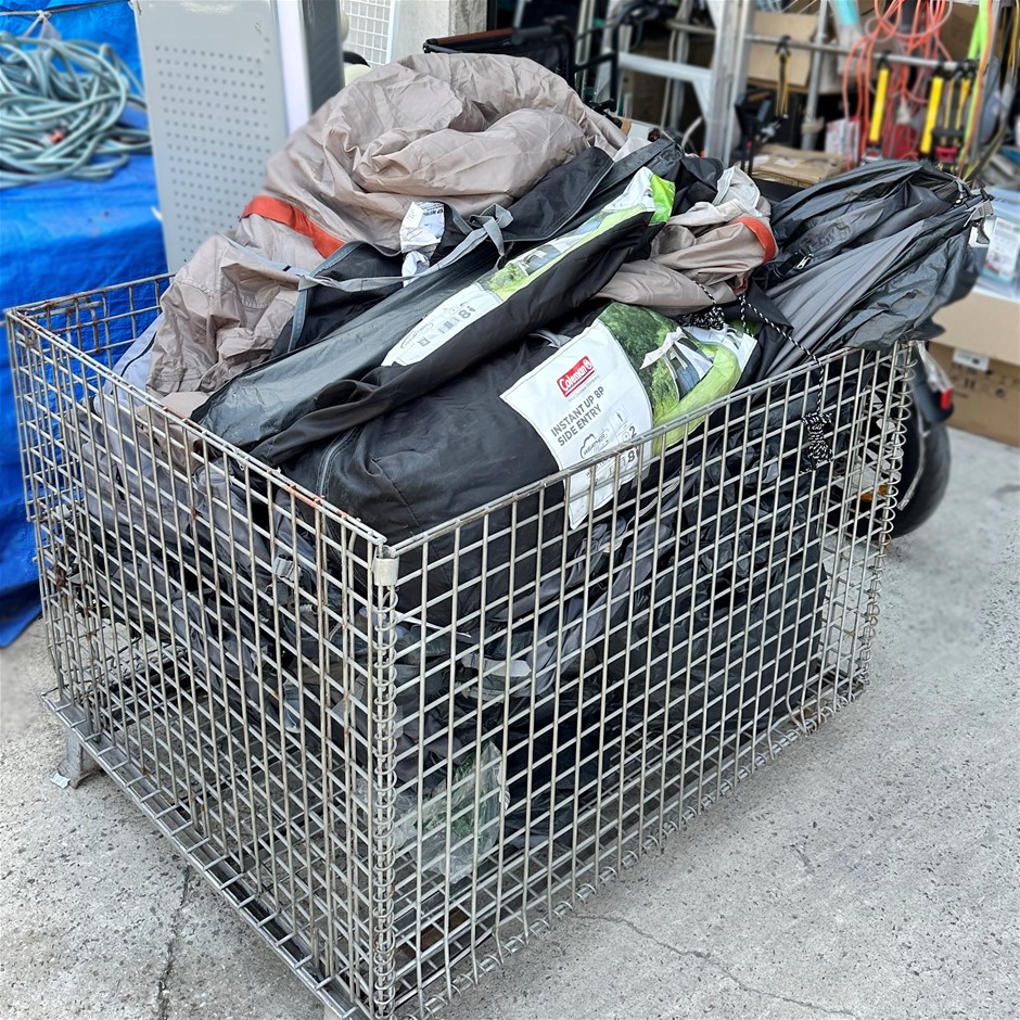 3 x COLEMAN Instant Up 8 Person Tent with Side Entry, Assorted NB: Loose te