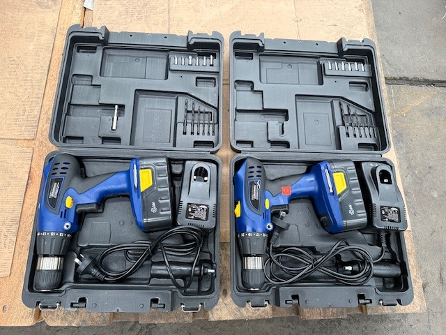 24V Cordless Drill Kit, 2 speed gearbox, x 2 units, Tested and Working