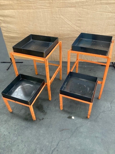 Two Tiered Orange Steel Stand