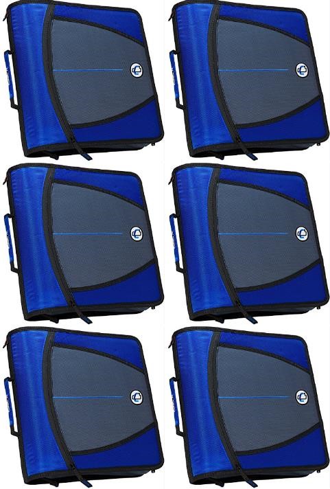 Case-it The Mighty Zip Tab Zipper Binder - 3 Inch O-Rings - 5 Color Tab Exp