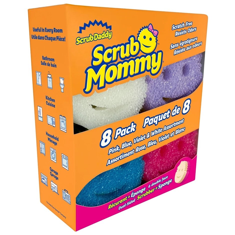 SCRUB MOMMY 8pk Scrubber and Sponge. N.B: Damaged packaging.