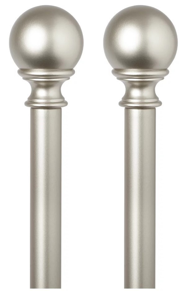 Set of 2 x UMBRA Curtain Rod, 76-213cm, Nickel.