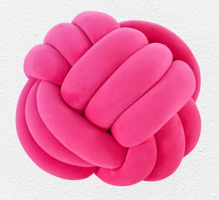 3 x DREAM ON Knot Pillow, 28cm, Pink.