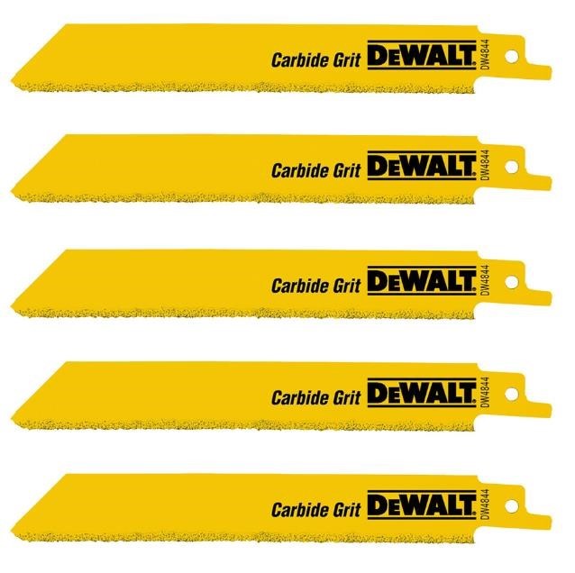2 Packs of 5 x DeWALT 150mm Carbide Grit Reciprocating Blades.