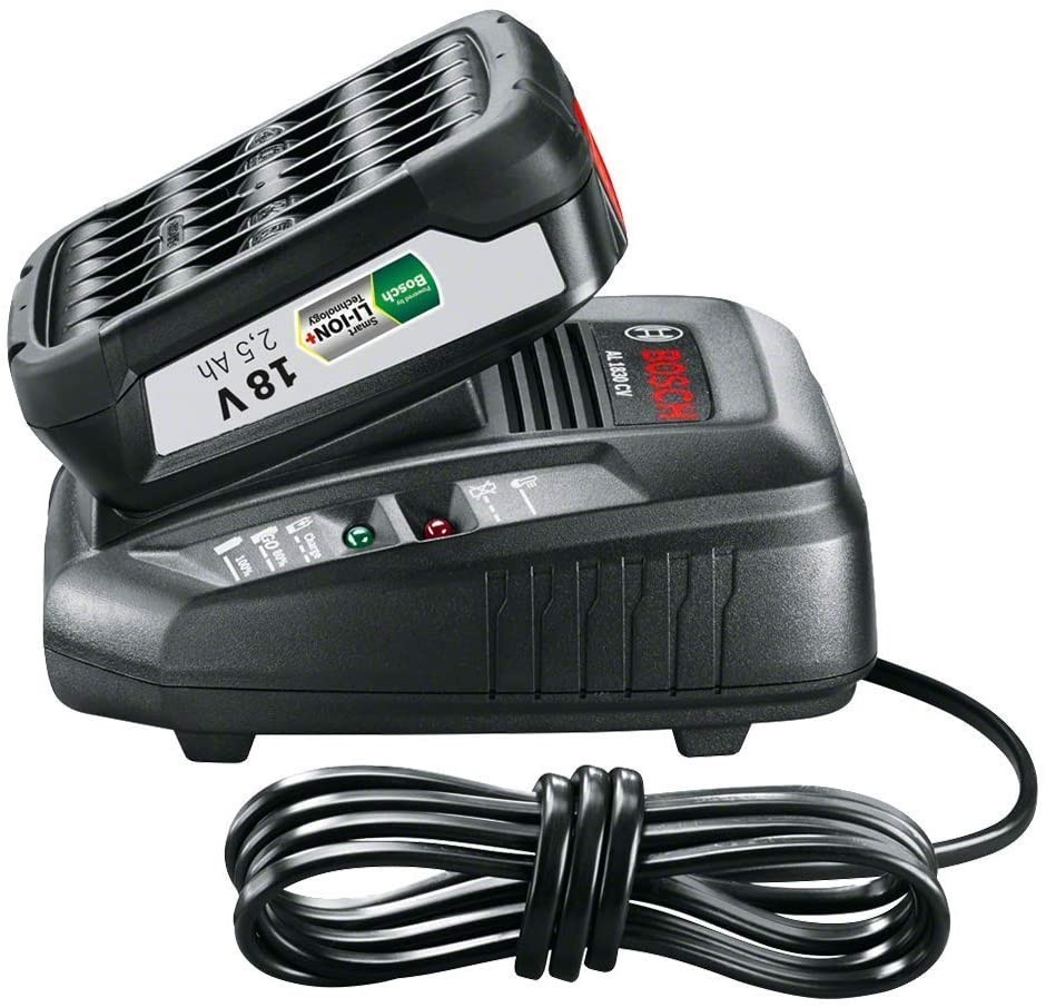 BOSCH 18V Charger & 2.5Ah Lithium-Ion Battery Starter Set. NB: Minor use &