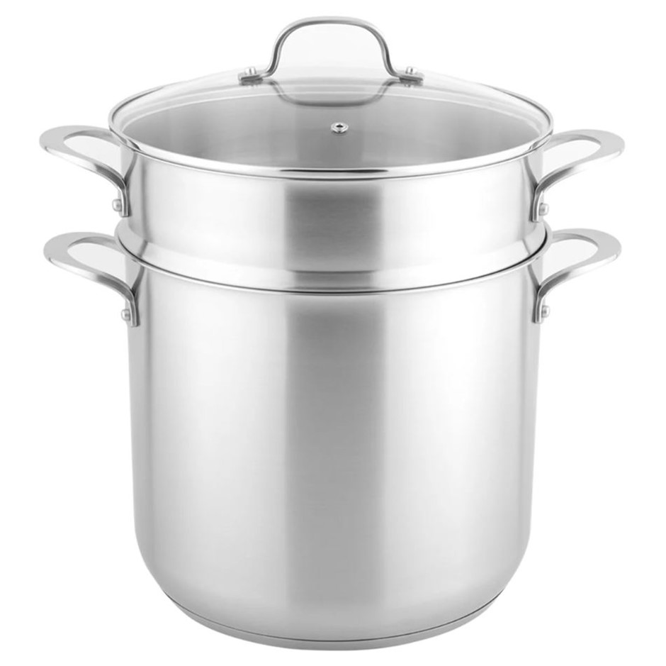 LINKFAIR Stainless Steel Stockpot With Steamer, 15L. NB: Missing lid.