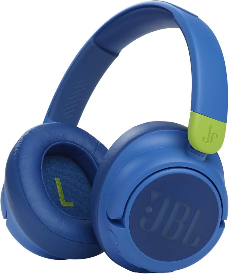 JBL JR460NC Wireless Over-Ear Noise Cancelling Kids Headphones, Blue.