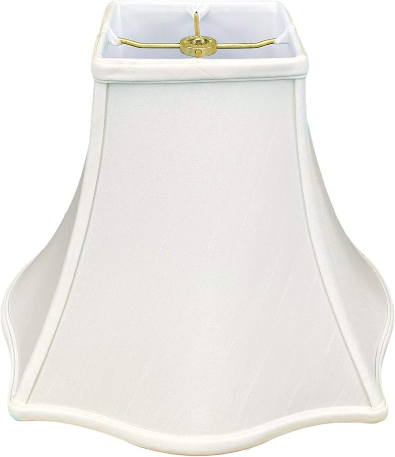 ROYAL DESIGNS Fancy Square Bell Lamp Shade - White - 5 x 12 x 9.75