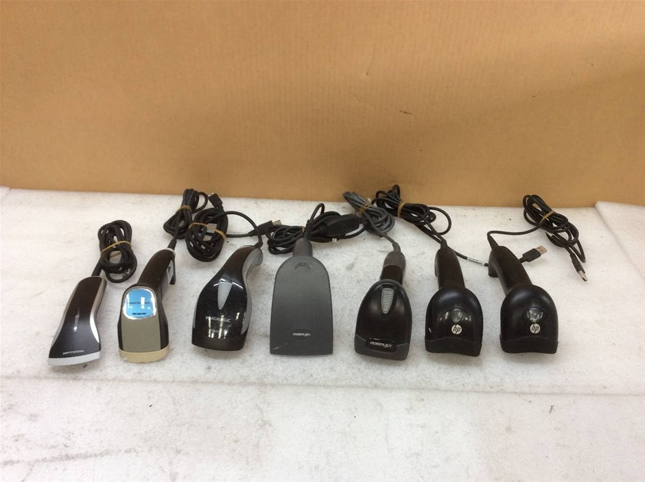 Mixed Brand Wired Barcode Scanners (Lot of 7)