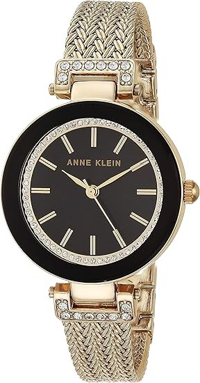 ANNE KLEIN Women's Premium Crystal Accented Mesh Bracelet Watch. NB: Needs