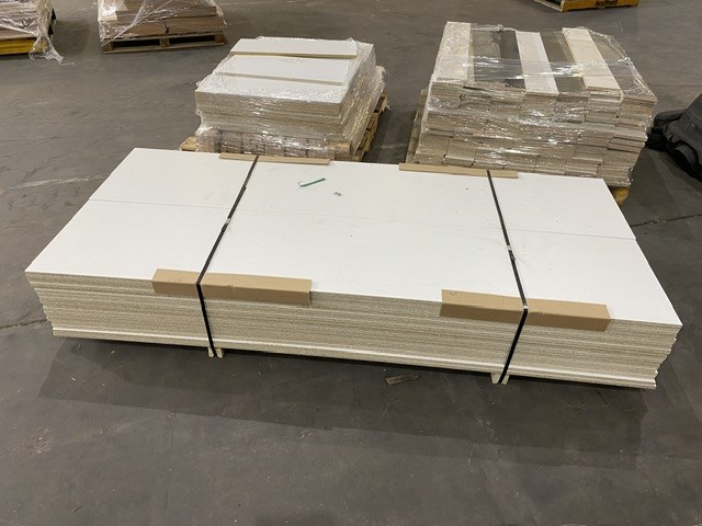 <p>Qty of Assorted Melamine Coated Particle Boards </p>