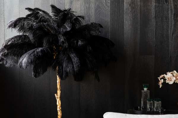 Black Ostrich Feather Floor Lamp Copper Leg 175cm NEW Highett VIC pickup