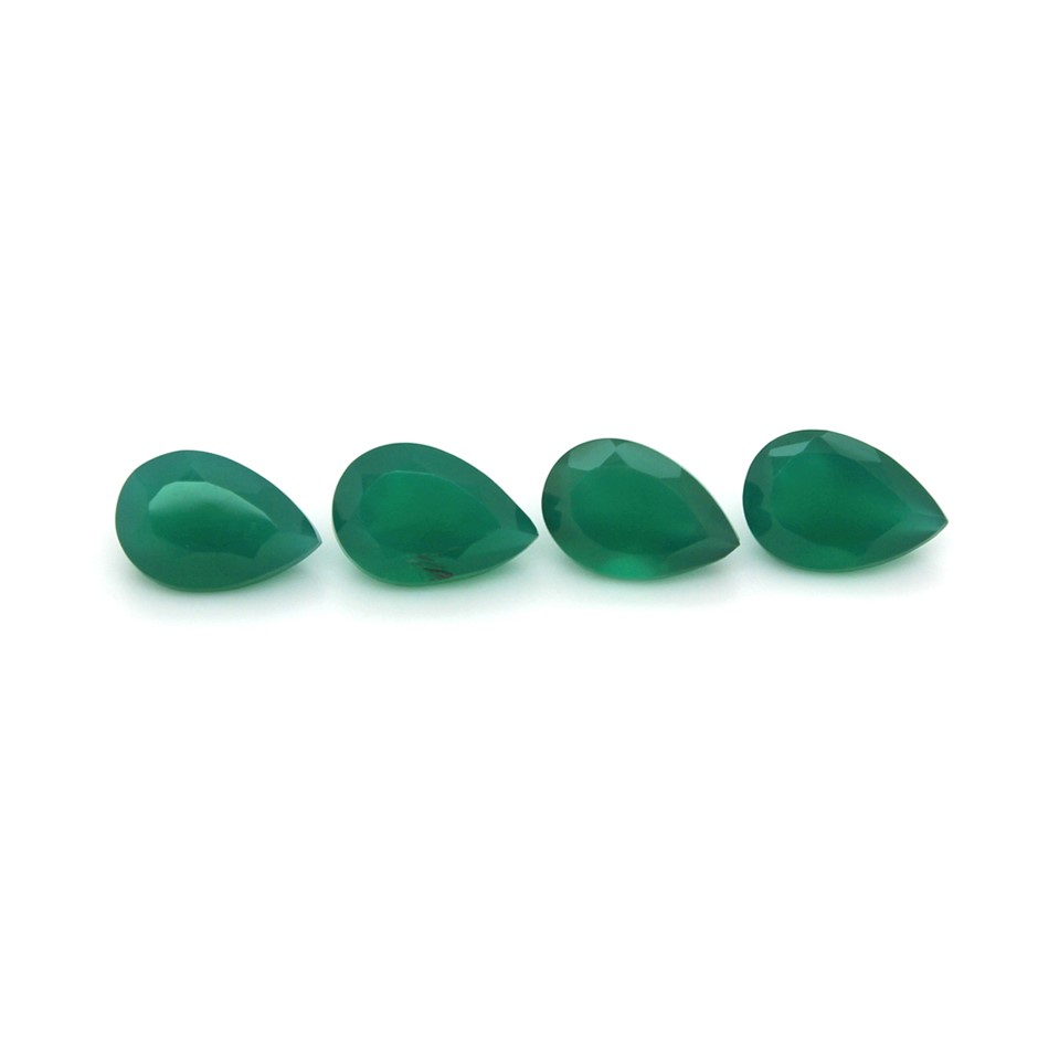 4 Pcs Pear Lovely Green Onyx Gesmtone