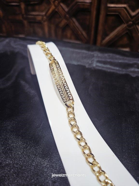 14k/Italy stamped Yellow Gold Filled Versace Design Bracelet -18.5cm