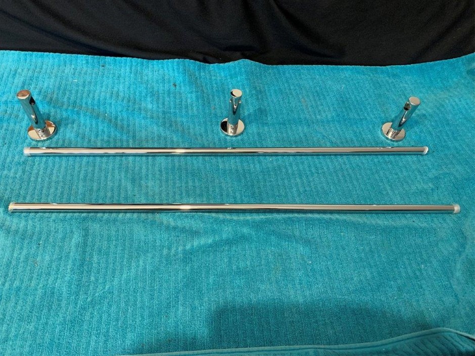 New in Boxes Clark 1200mm Single Towel Rail, Chrome - Qty 2