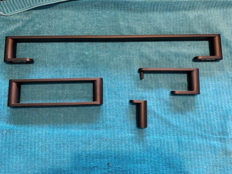 New in Boxes Multitude Matte Black Bathroom Accessories