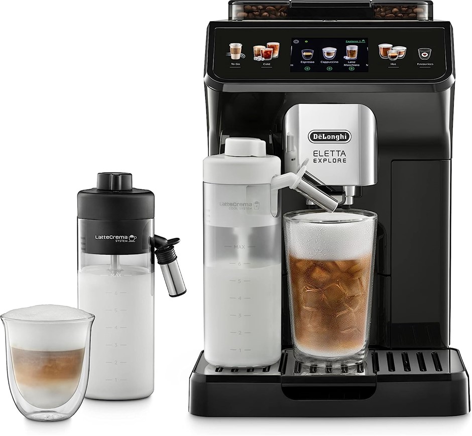DE'LONGHI Eletta Explore Perfetto Automatic Coffee Machine with Cold and Ho