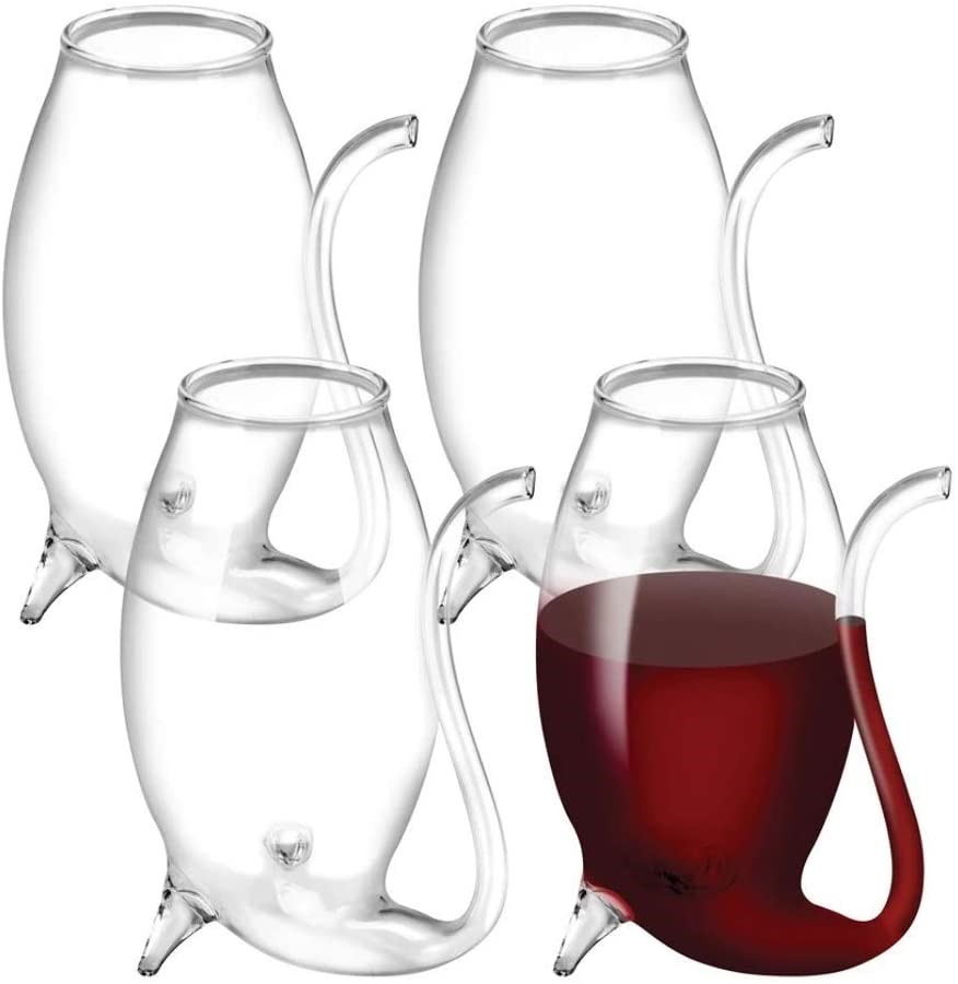 Avanti Borosilicate Glass Port Sippers, Set of 4, 100ml Capacity. NB: Sligh